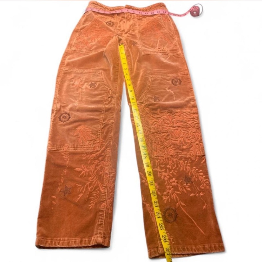 Pilcro Rust/Copper Velvet Embroidered Pants, 27 - Picture 3 of 8